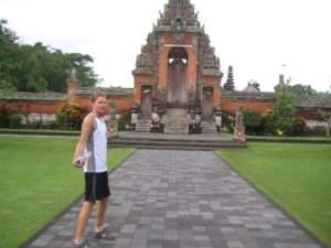Derek posing by temple